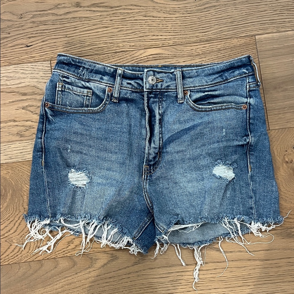 Old Navy Blue Distressed Women Shorts